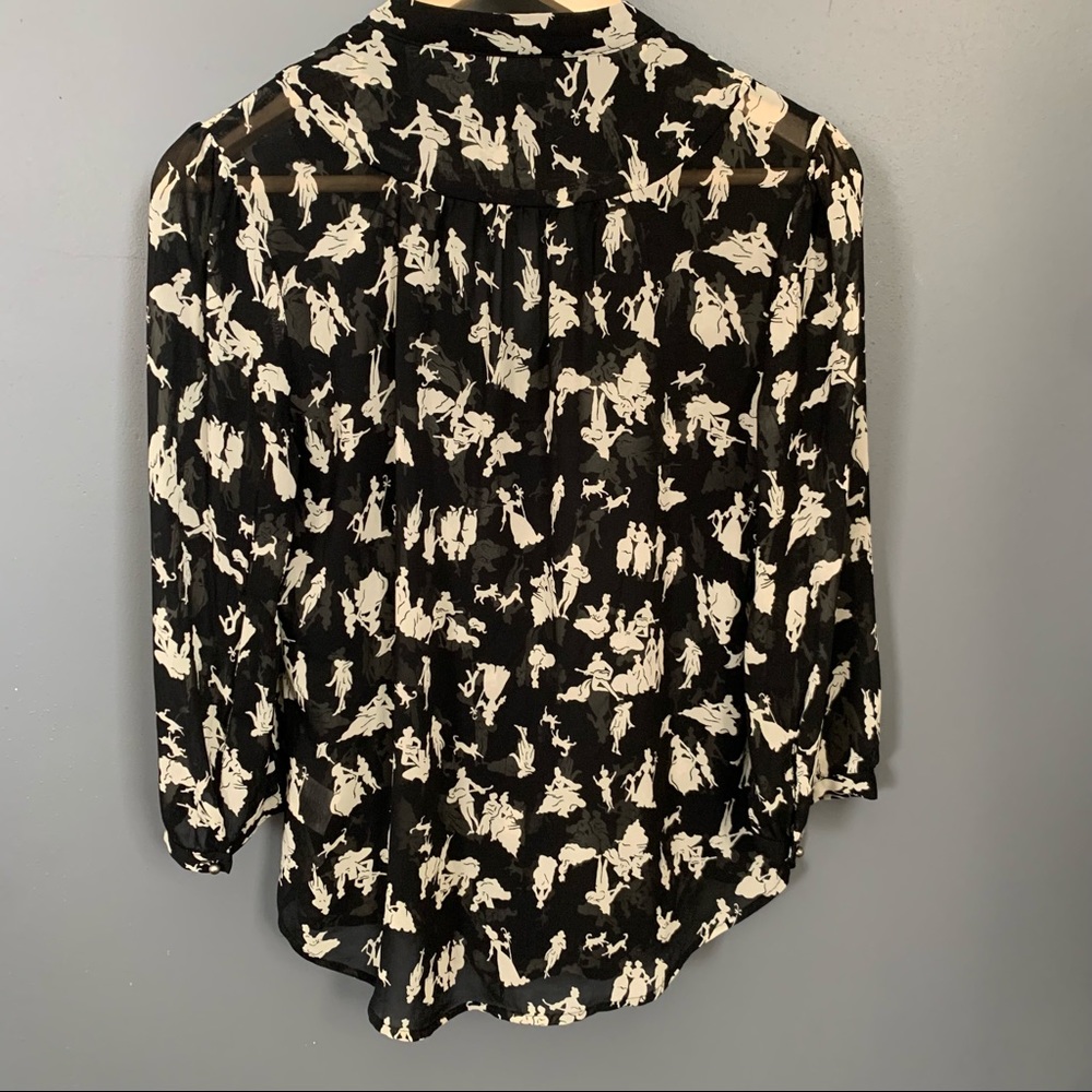 HD in Paris Blouse from Anthropologie | Size 4 | Black and Tan - Picture 2 of 8